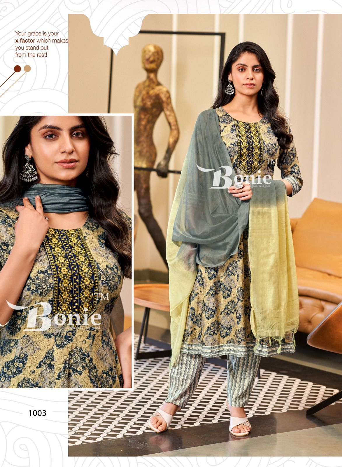 Tanvi By Bonie Rayon Printed Anarkali Kurti With Bottom Dupatta Wholesale Shop In Surat
